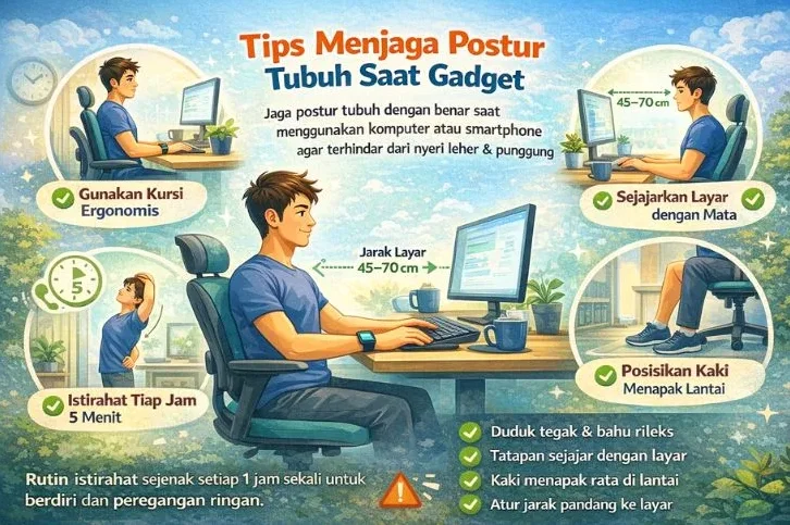 Bagaimana Cara Menjaga Postur Tubuh Saat Menggunakan Hp